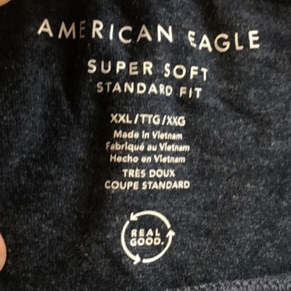 American Eagle Mens T-Shirt Size XXL Super Soft Standard Fit Graphic Tee Navy - Picture 5 of 10